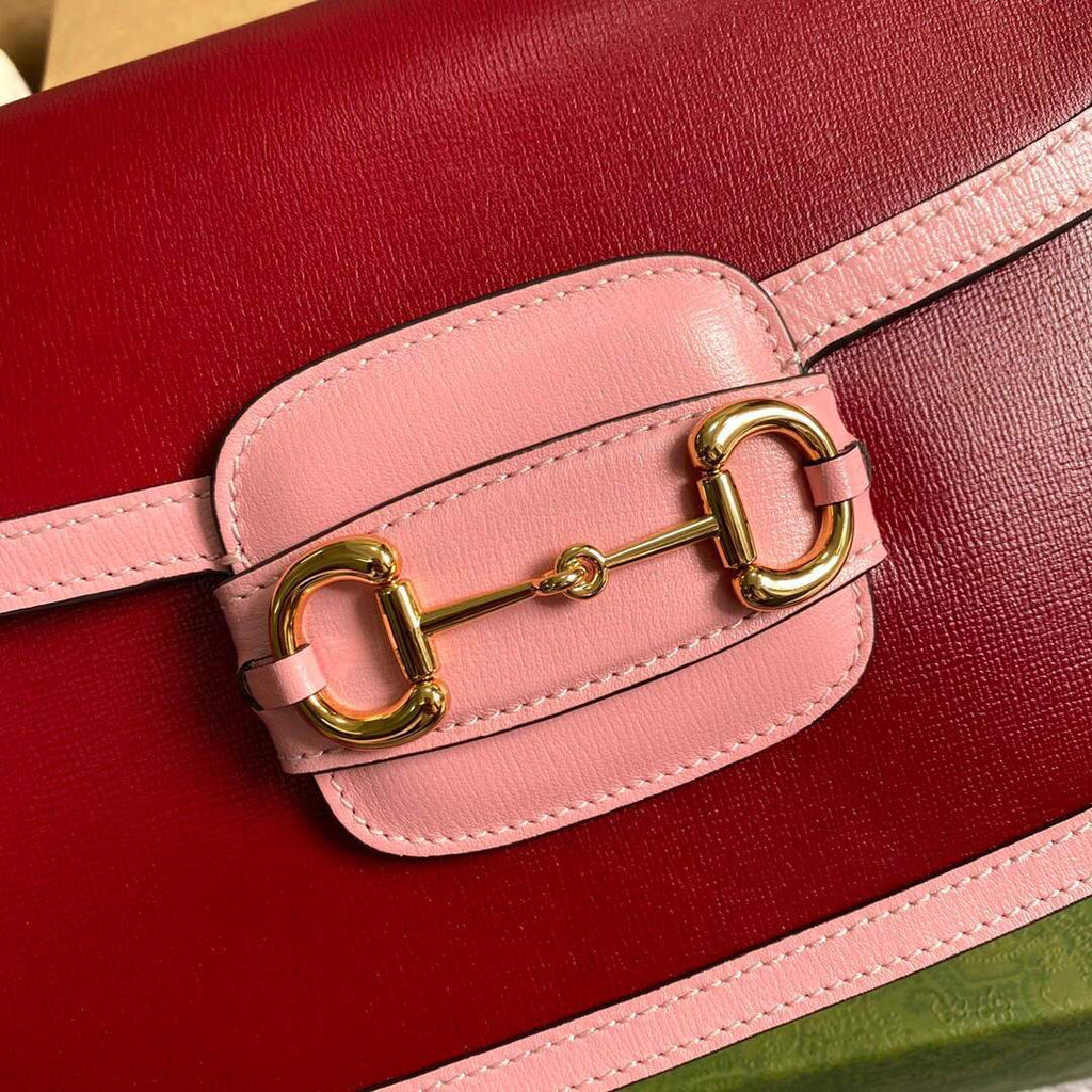 Gucci a€?02204 Gucci Horsebit 1955 Small Shoulder Bag Dark Red