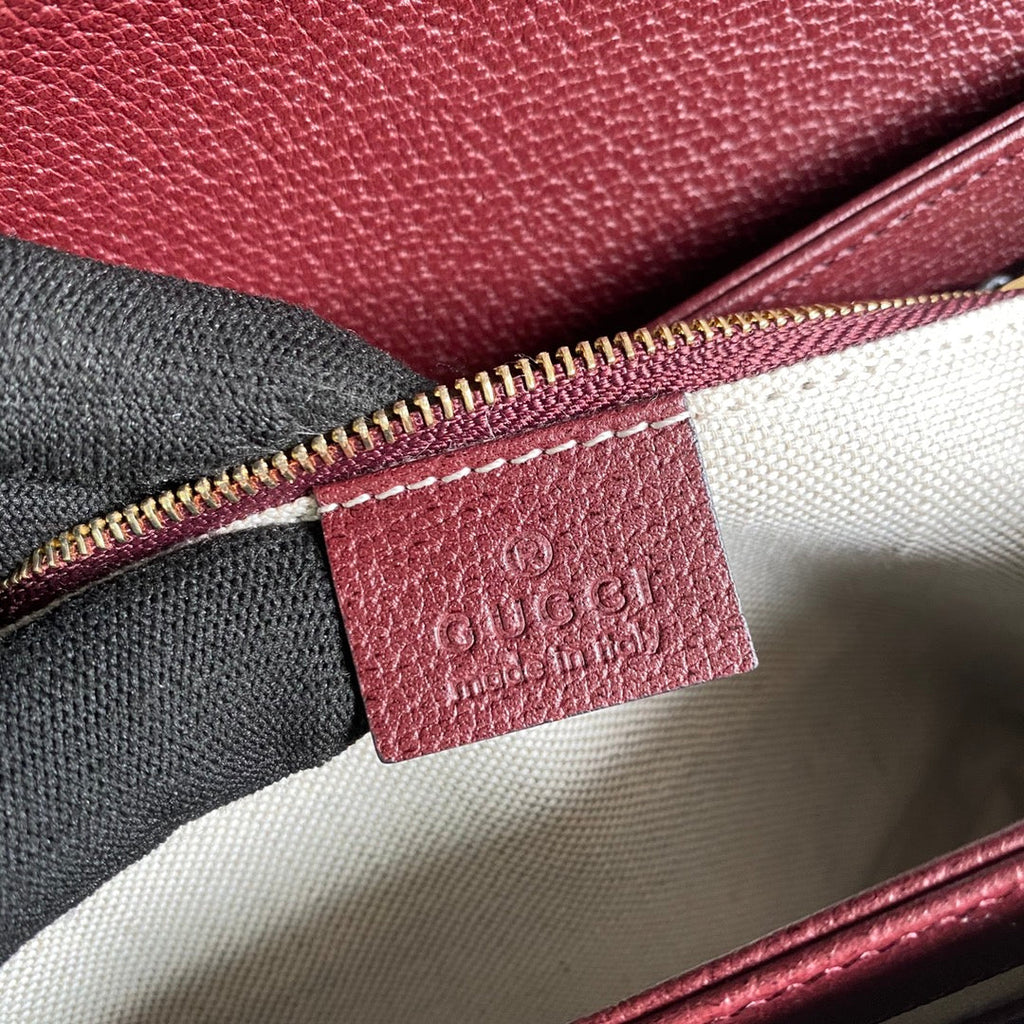 Gucci Horsebit 1955 shoulder bag 602204 Beige and burgundy Original GG canvas