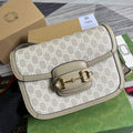 Gucci Horsebit 1955 shoulder bag 602204 beige with beige leather - Default Title - View 1
