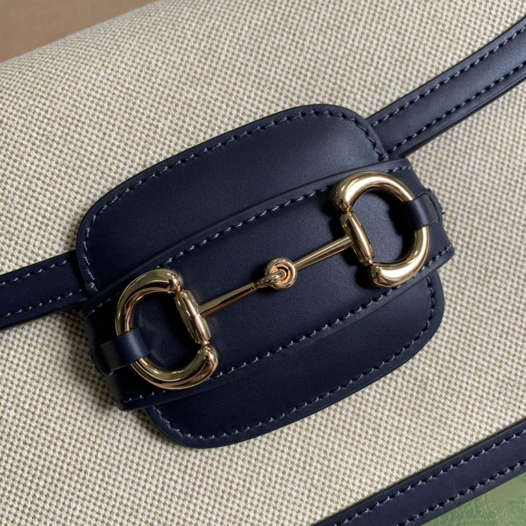 Gucci Horsebit 1955 shoulder bag Beige with 602204 black leather