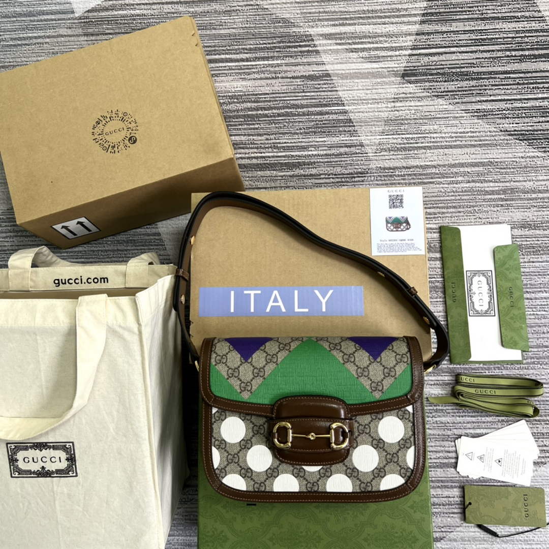 Gucci Horsebit 1955 shoulder bag Beige with 602204 brown leather - Default Title - View 4