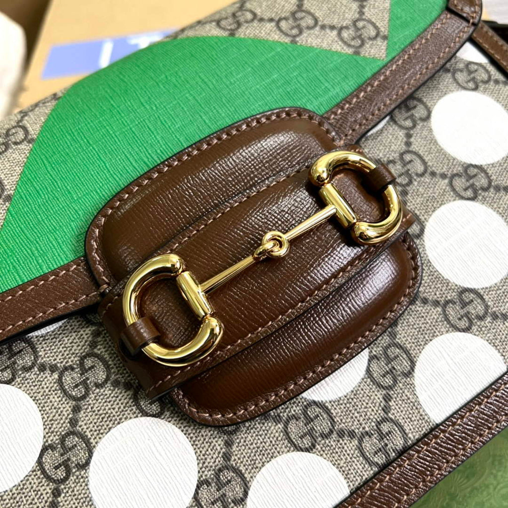 Gucci Horsebit 1955 shoulder bag Beige with 602204 brown leather