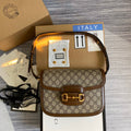 Gucci Horsebit 1955 shoulder bag 602204 Beige with brown leather - Default Title - View 1