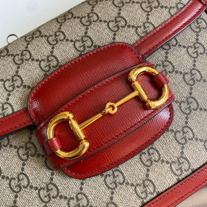 Gucci Horsebit 1955 shoulder bag 602204 Beige with red leather - Default Title - View 3