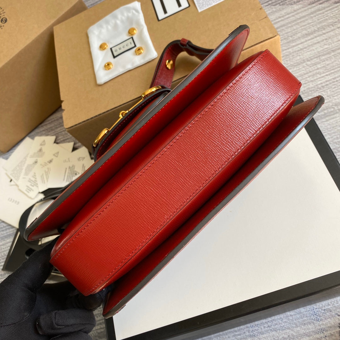 Gucci Horsebit 1955 shoulder bag 602204 Beige with red leather - Default Title - View 4