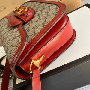 Gucci Horsebit 1955 shoulder bag 602204 Beige with red leather - Default Title - View 5