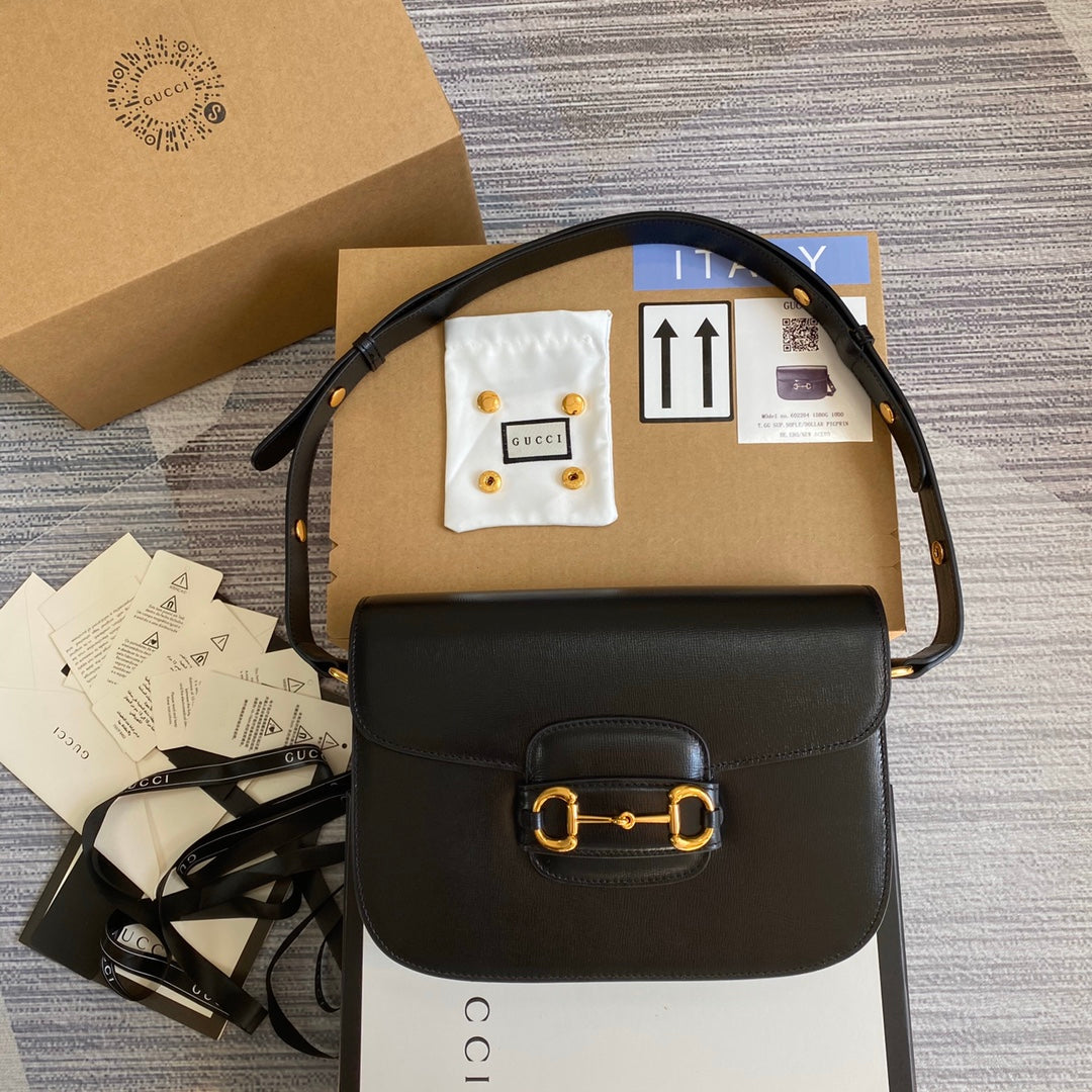 Gucci Horsebit 1955 shoulder bag 602204 Black leather - Default Title - View 1