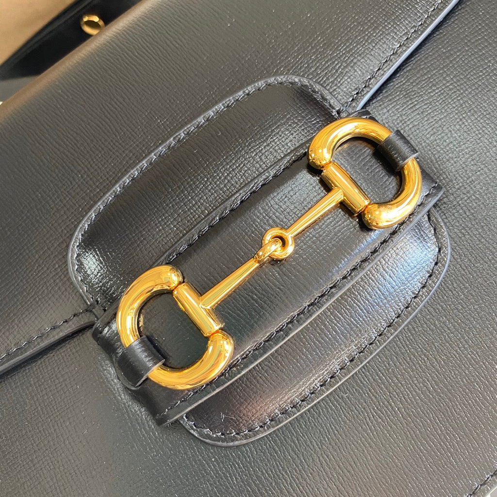 Gucci Horsebit 1955 shoulder bag 602204 Black leather