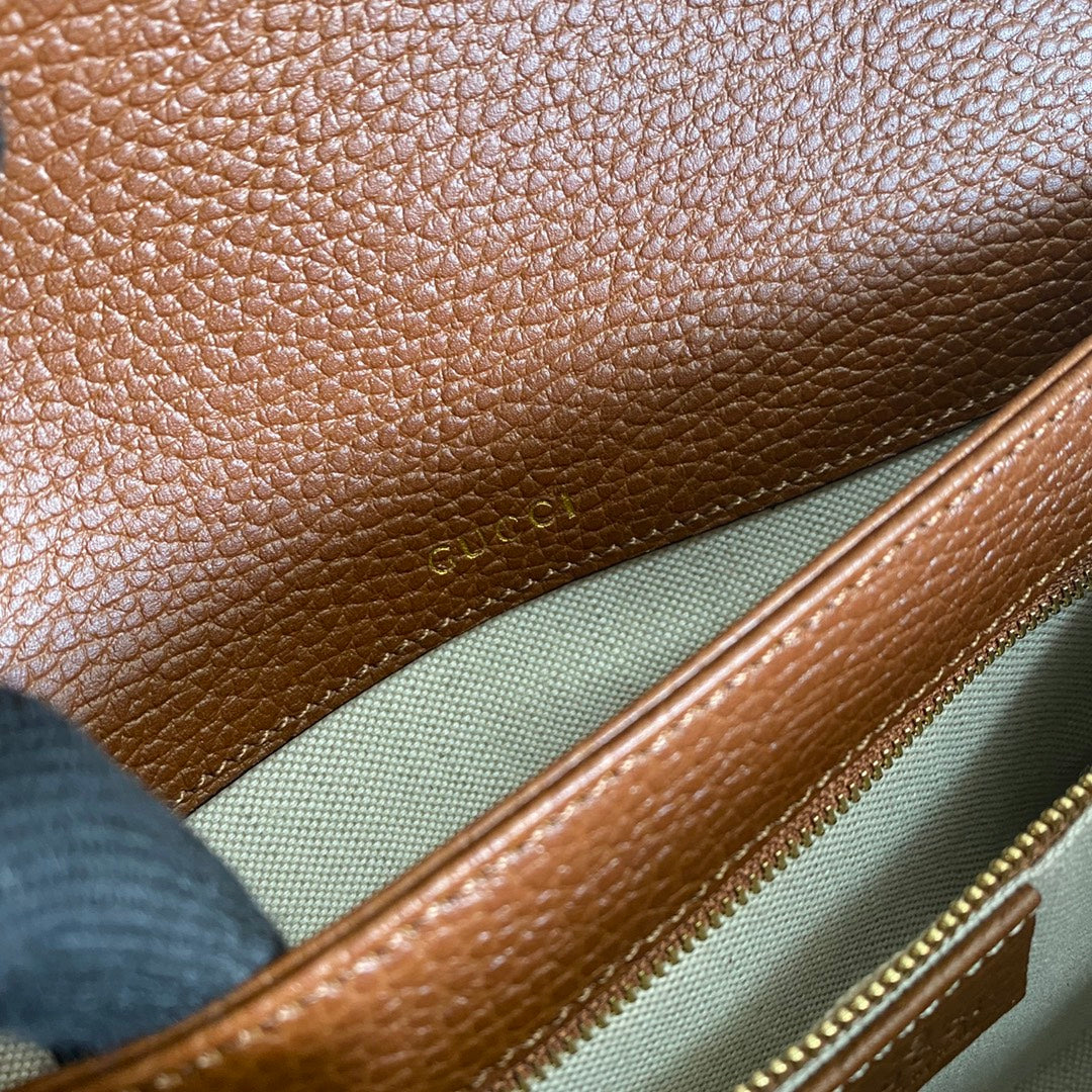 Gucci Horsebit 1955 shoulder bag 602204 blue with brown leather - Default Title - View 9