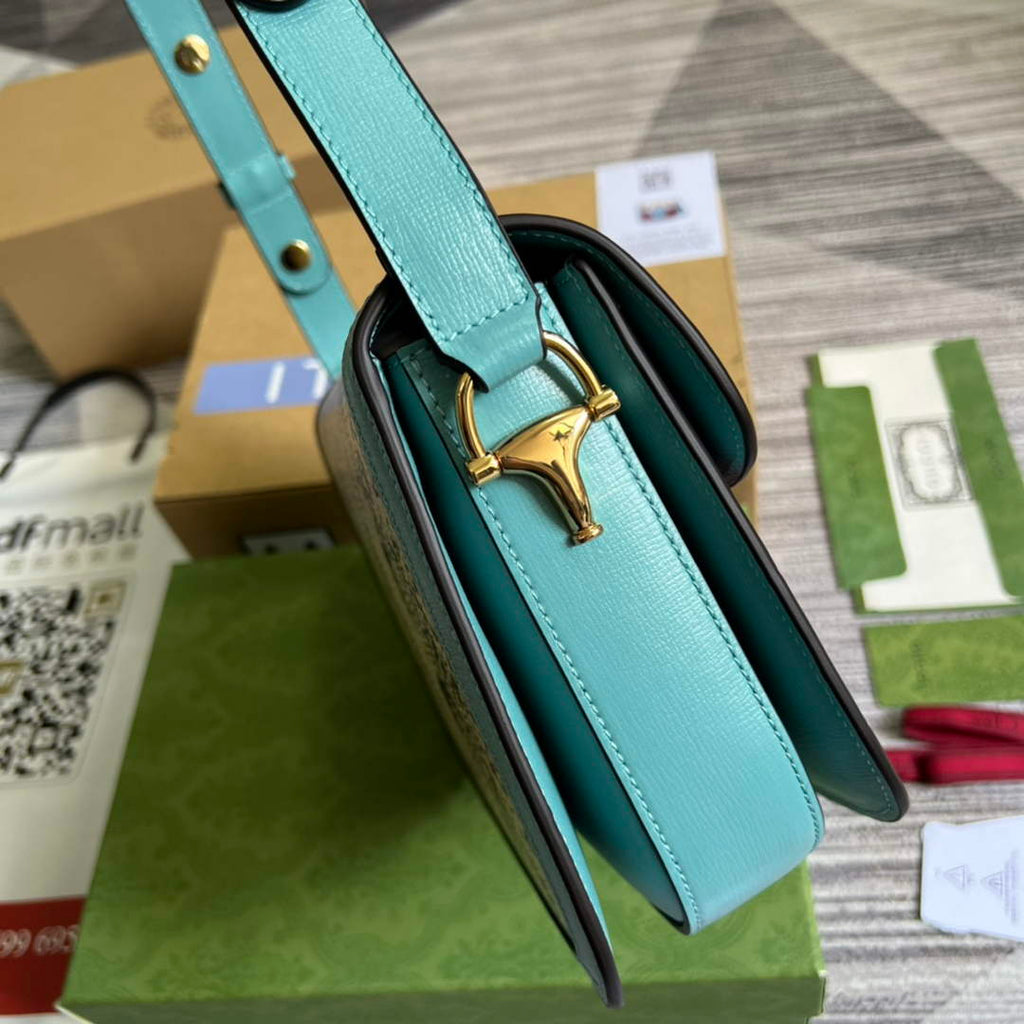 Gucci Horsebit 1955 shoulder bag 602204 Blue