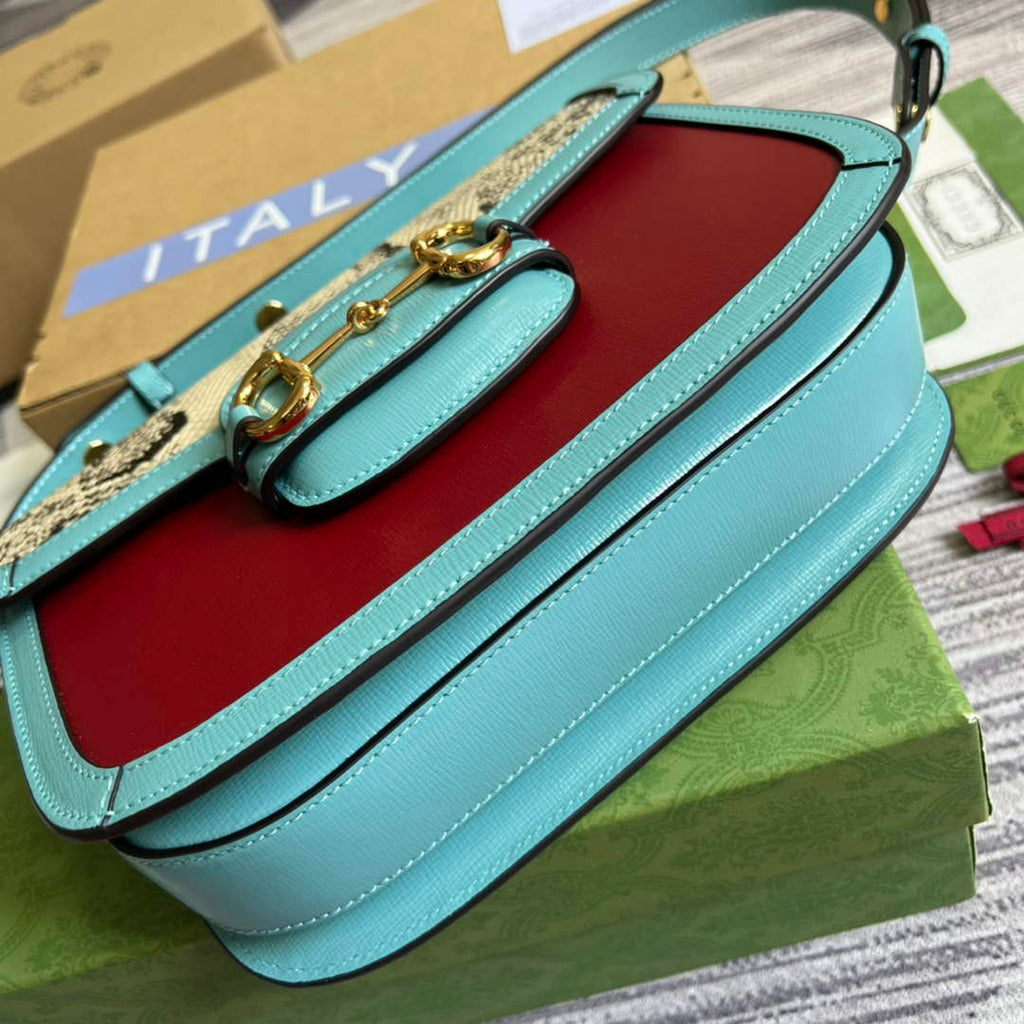 Gucci Horsebit 1955 shoulder bag 602204 Blue