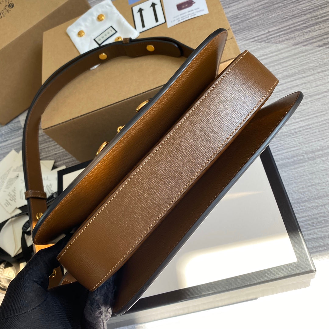 Gucci Horsebit 1955 shoulder bag 602204 Brown leather