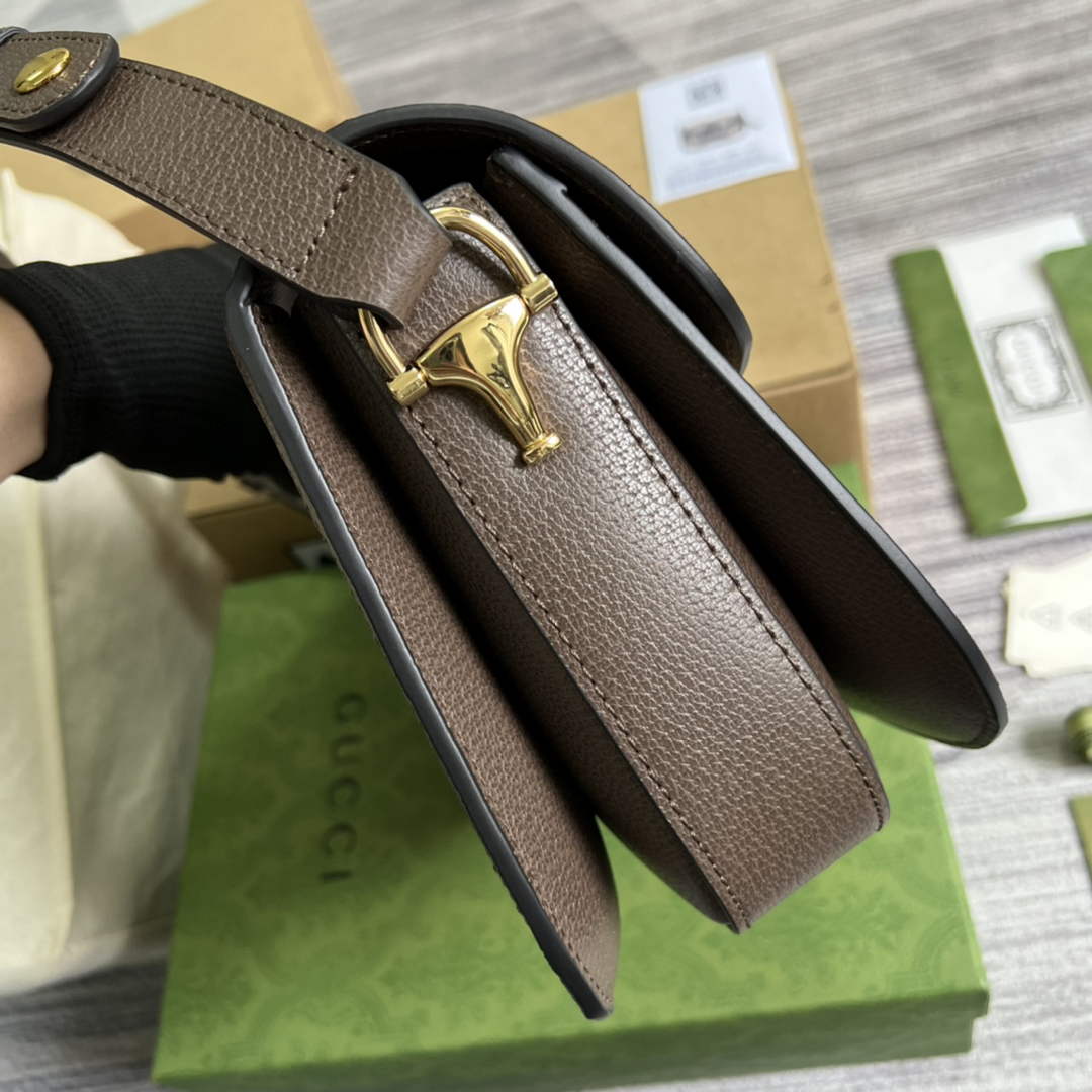 Gucci Horsebit 1955 shoulder bag 602204  brown with brown leather