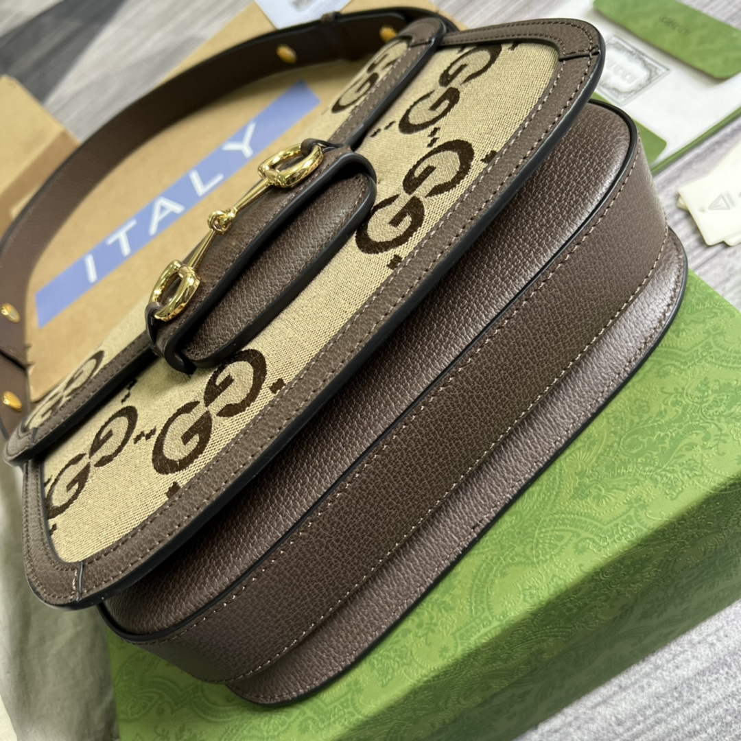 Gucci Horsebit 1955 shoulder bag 602204  brown with brown leather