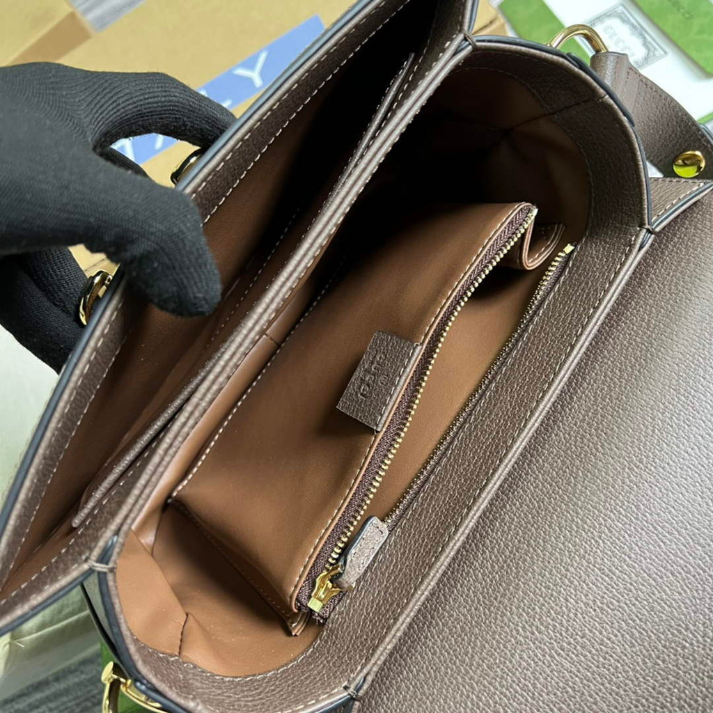 Gucci Horsebit 1955 shoulder bag 602204  brown with brown leather