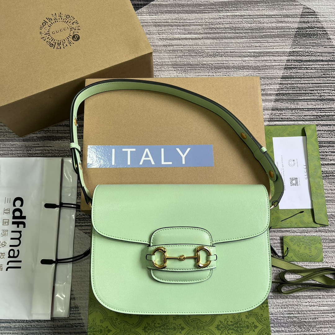 Gucci 602204 Horsebit 1955 shoulder bag Avocado Green - Default Title - View 1