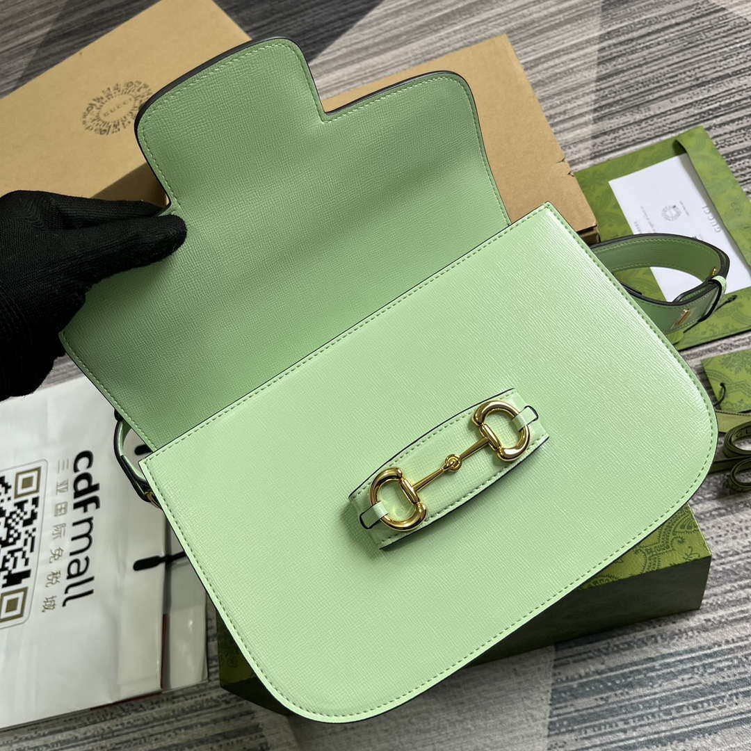 Gucci 602204 Horsebit 1955 shoulder bag Avocado Green - Default Title - View 7
