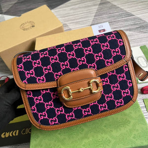 Gucci Horsebit 1955 shoulder bag 602204 plum with brown leather - Default Title - View 1