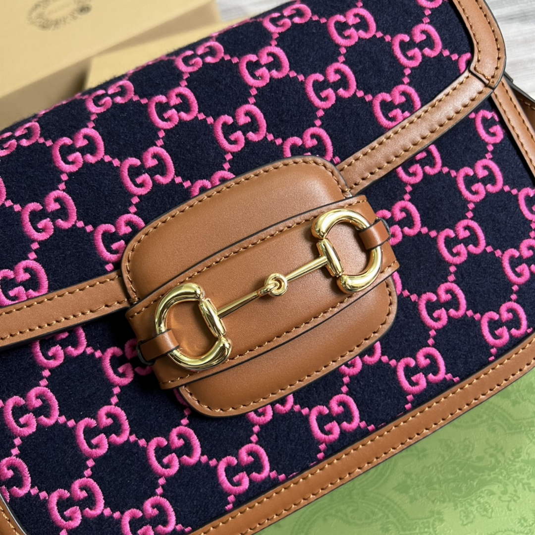 Gucci Horsebit 1955 shoulder bag 602204 plum with brown leather - Default Title - View 5