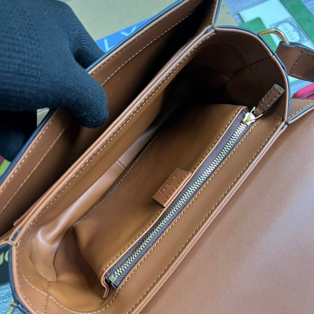 Gucci Horsebit 1955 shoulder bag 602204 plum with brown leather
