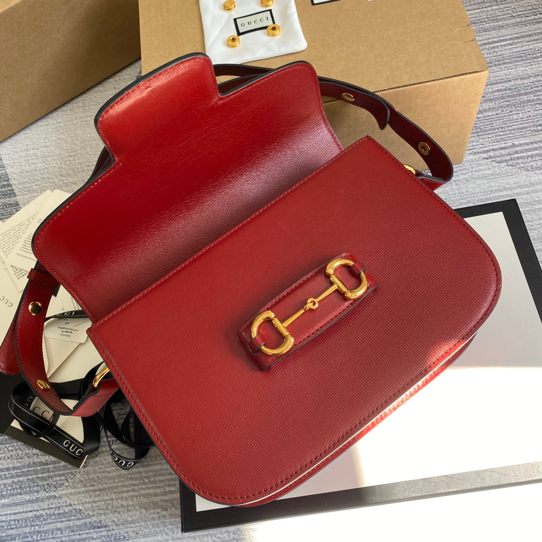 Gucci Horsebit 1955 shoulder bag 602204 Red leather - Default Title - View 6