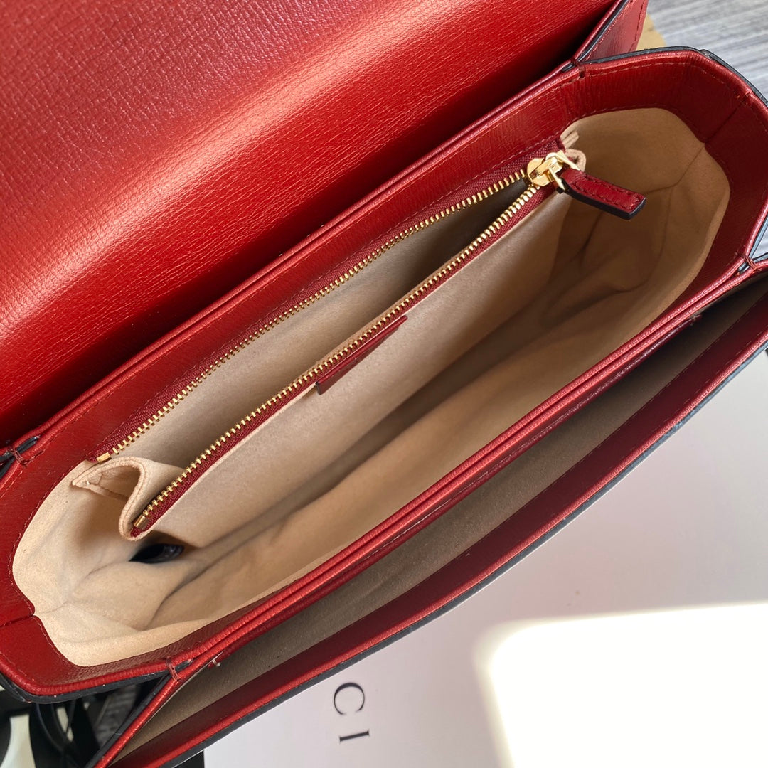 Gucci Horsebit 1955 shoulder bag 602204 Red leather