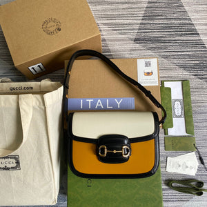 Gucci Horsebit 1955 shoulder bag 602204 yellow with beige - Default Title - View 2