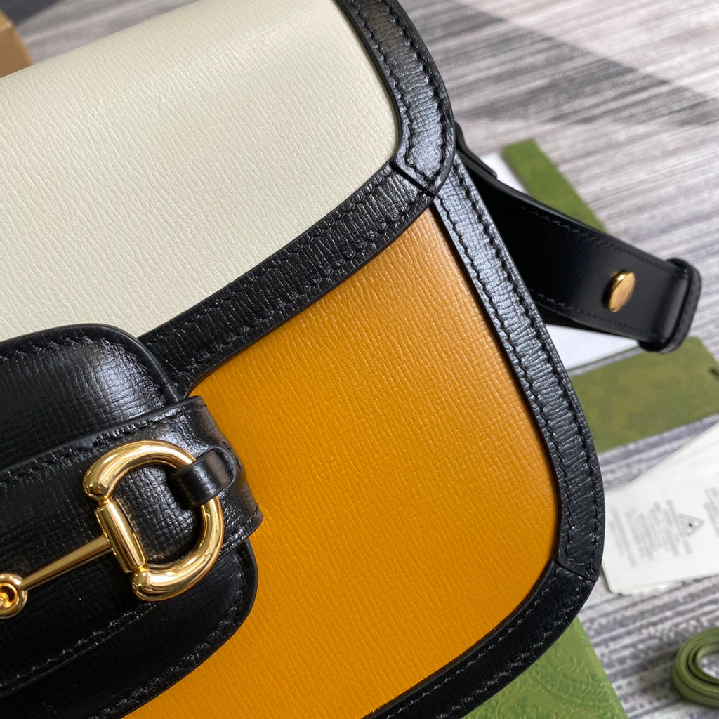 Gucci Horsebit 1955 shoulder bag 602204 yellow with beige