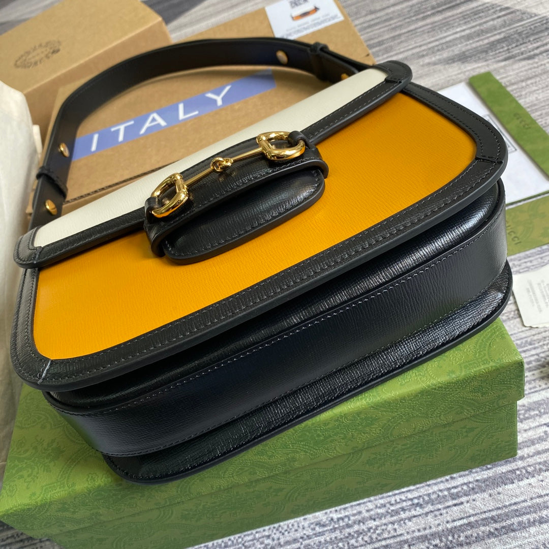 Gucci Horsebit 1955 shoulder bag 602204 yellow with beige - Default Title - View 7