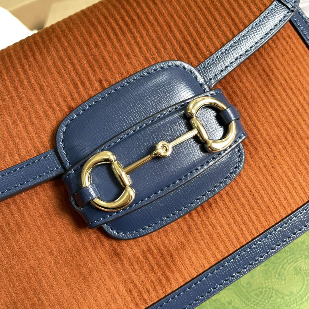 Gucci Horsebit 1955 small bag 602204 Brown corduroy - Default Title - View 5