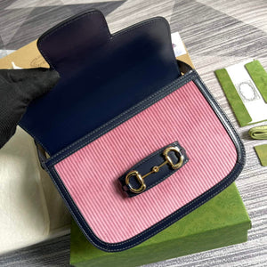 Gucci Horsebit 1955 small bag 602204 Pink corduroy - Default Title - View 7