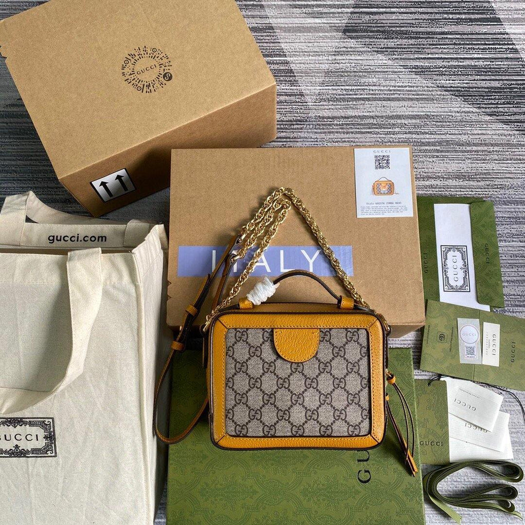 Gucci 602576 Ophidia GG KAI Mini Shoulder Bag Tan - luxibagsmall