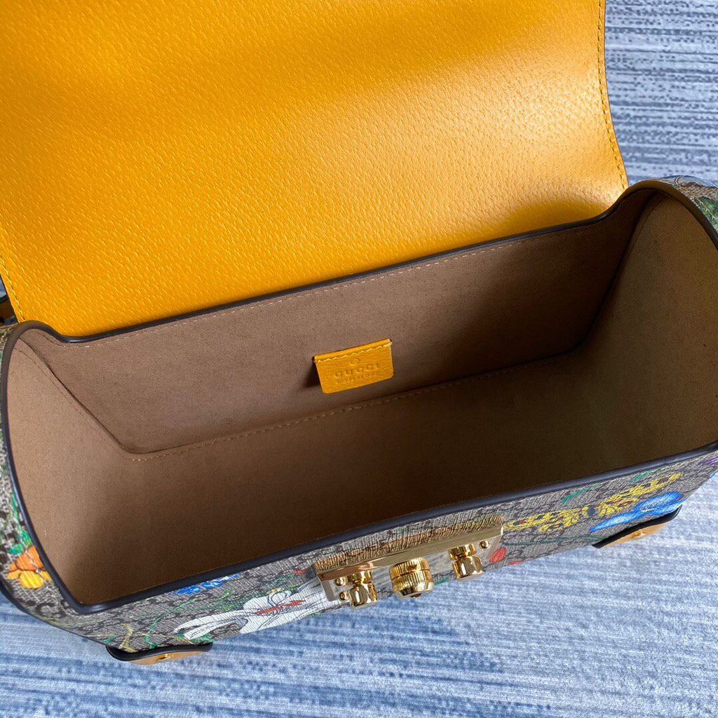 Gucci 603221 Padlock GG Small Bamboo Shoulder Bag Yellow