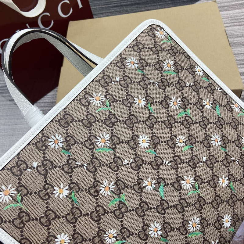 Gucci 605614 Children's Printed GG Tote Bag Beige - Default Title - View 7
