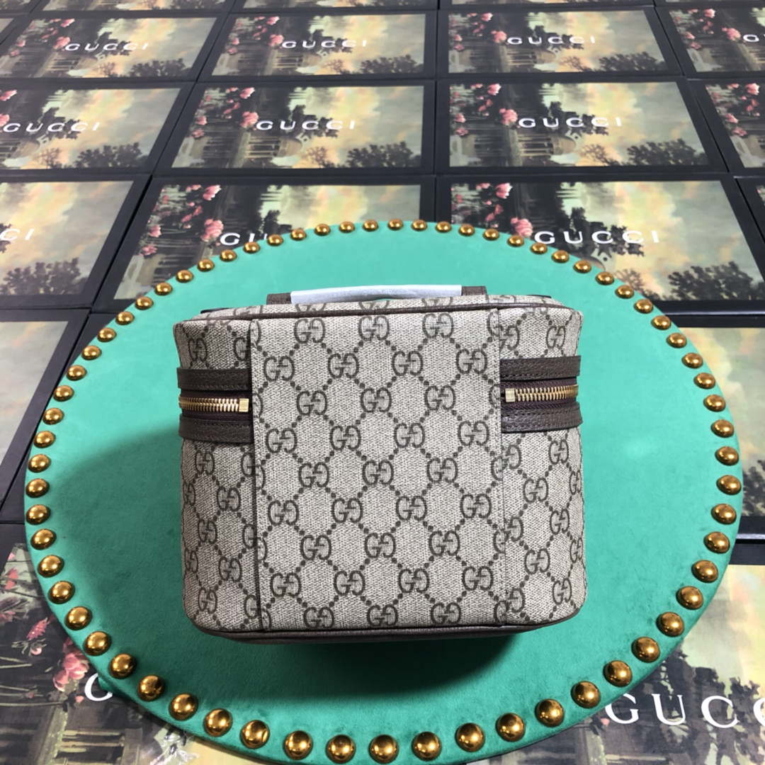 Gucci 611001 GG Supreme Ophidia Cosmetic Case Beige ebony