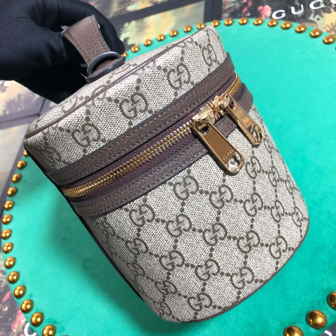 Gucci 611001 GG Supreme Ophidia Cosmetic Case Beige ebony