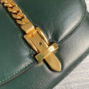 Gucci 615965 Sylvie 1969 Flap Mini Shoulder Bag Green - luxibagsmall