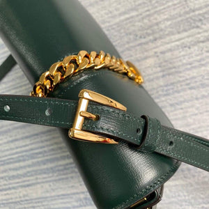 Gucci 615965 Sylvie 1969 Flap Mini Shoulder Bag Green - luxibagsmall