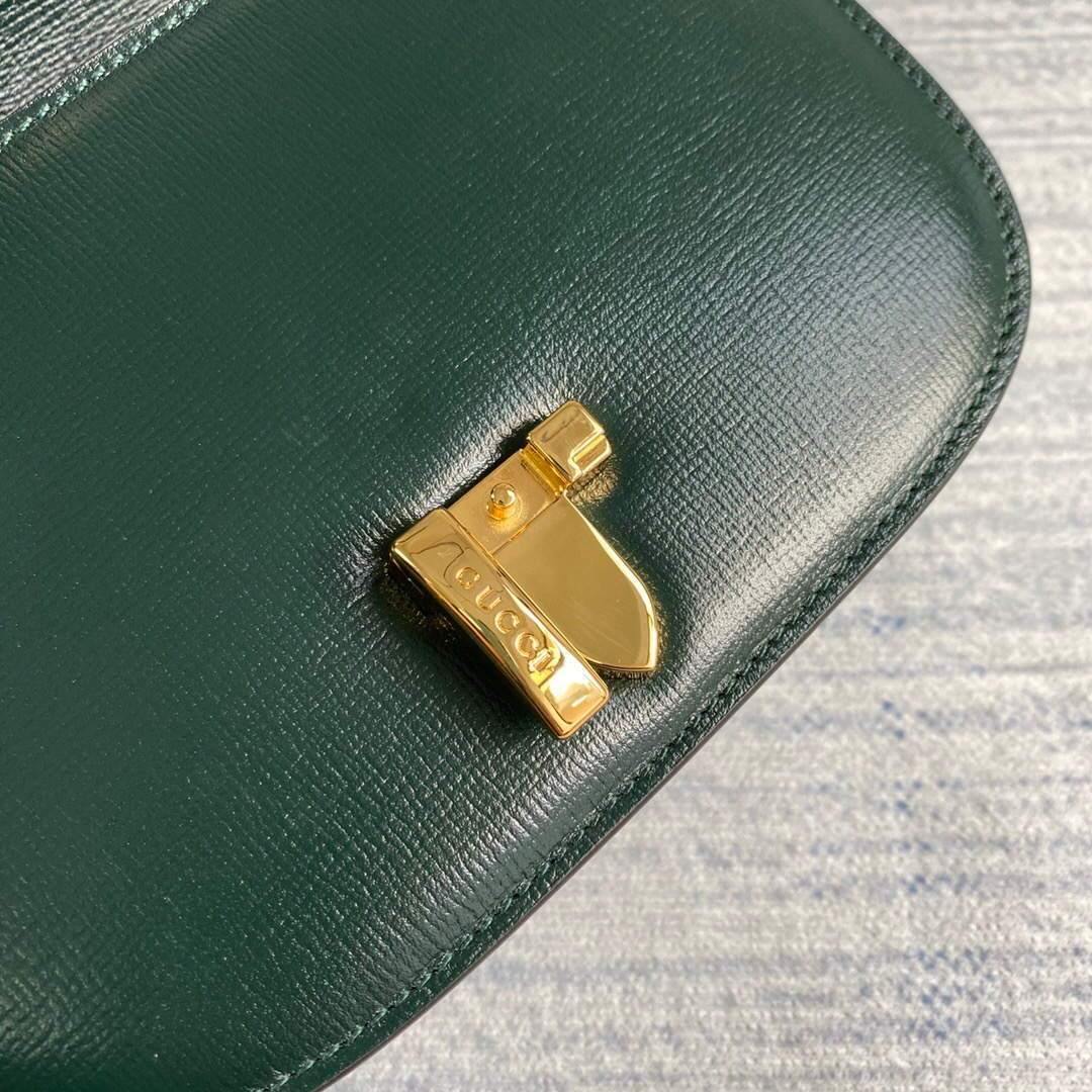 Gucci 615965 Sylvie 1969 Flap Mini Shoulder Bag Green - luxibagsmall
