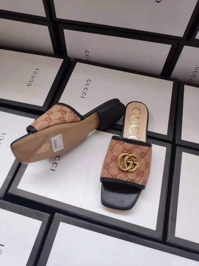 Gucci 619893 Women's GG Matelass¨¦ Canvas Slide Sandal Black - luxibagsmall