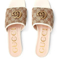 Gucci 619893 Women's slide sandal with Double G Beige and ebony - 35 - View 1