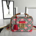 Gucci 6203221 Padlock GG small Bamboo Shoulder Bag Red - luxibagsmall