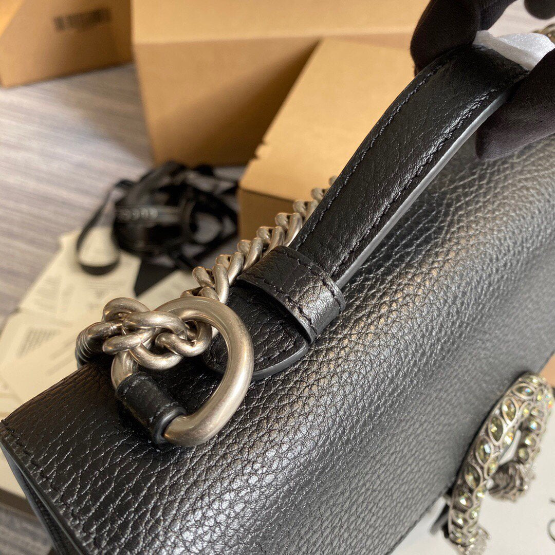 Gucci 621512 Dionysus GG Top Handle Bag Black
