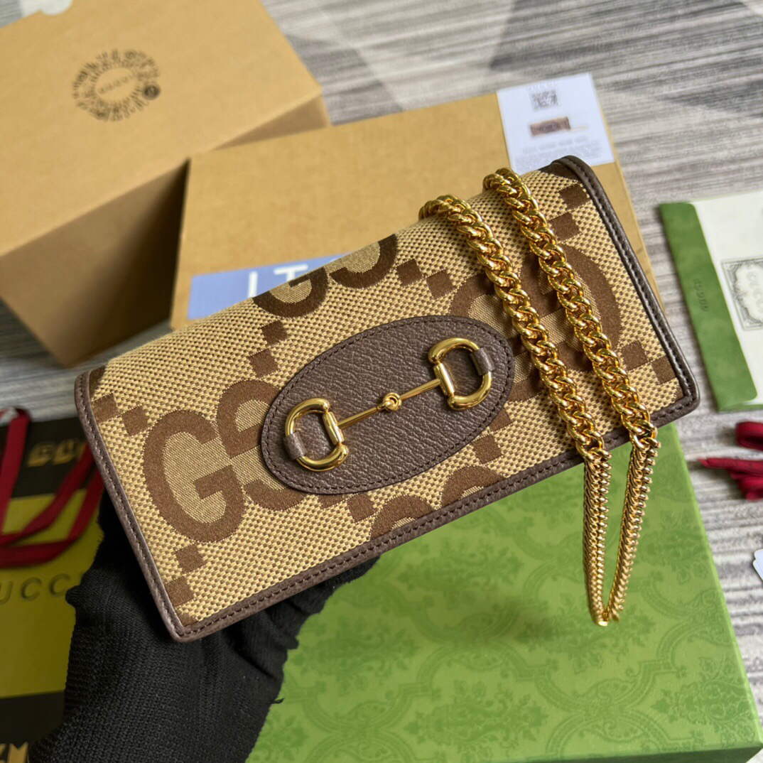 Gucci 621892 Gucci Horsebit 1955 Chain Wallet Brown - Default Title - View 1