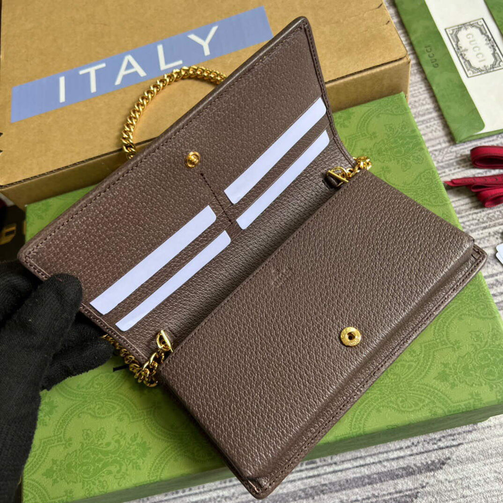 Gucci 621892 Gucci Horsebit 1955 Chain Wallet Brown
