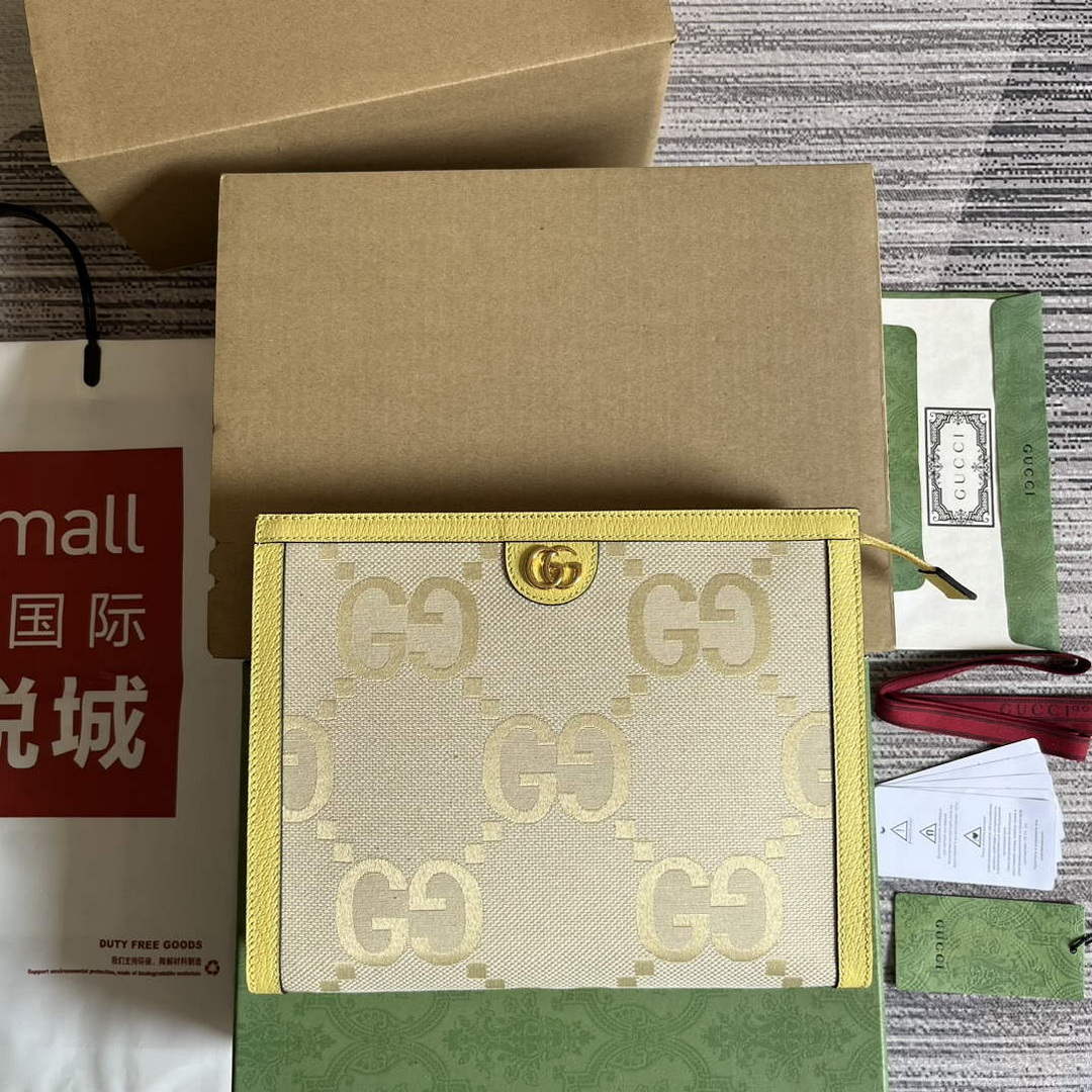 Gucci 625549 Ophidia jumbo GG pouch Banana - Default Title - View 1