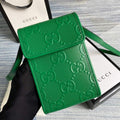 Gucci 625571 Messengers GG Embossed Mini Bag Green - luxibagsmall
