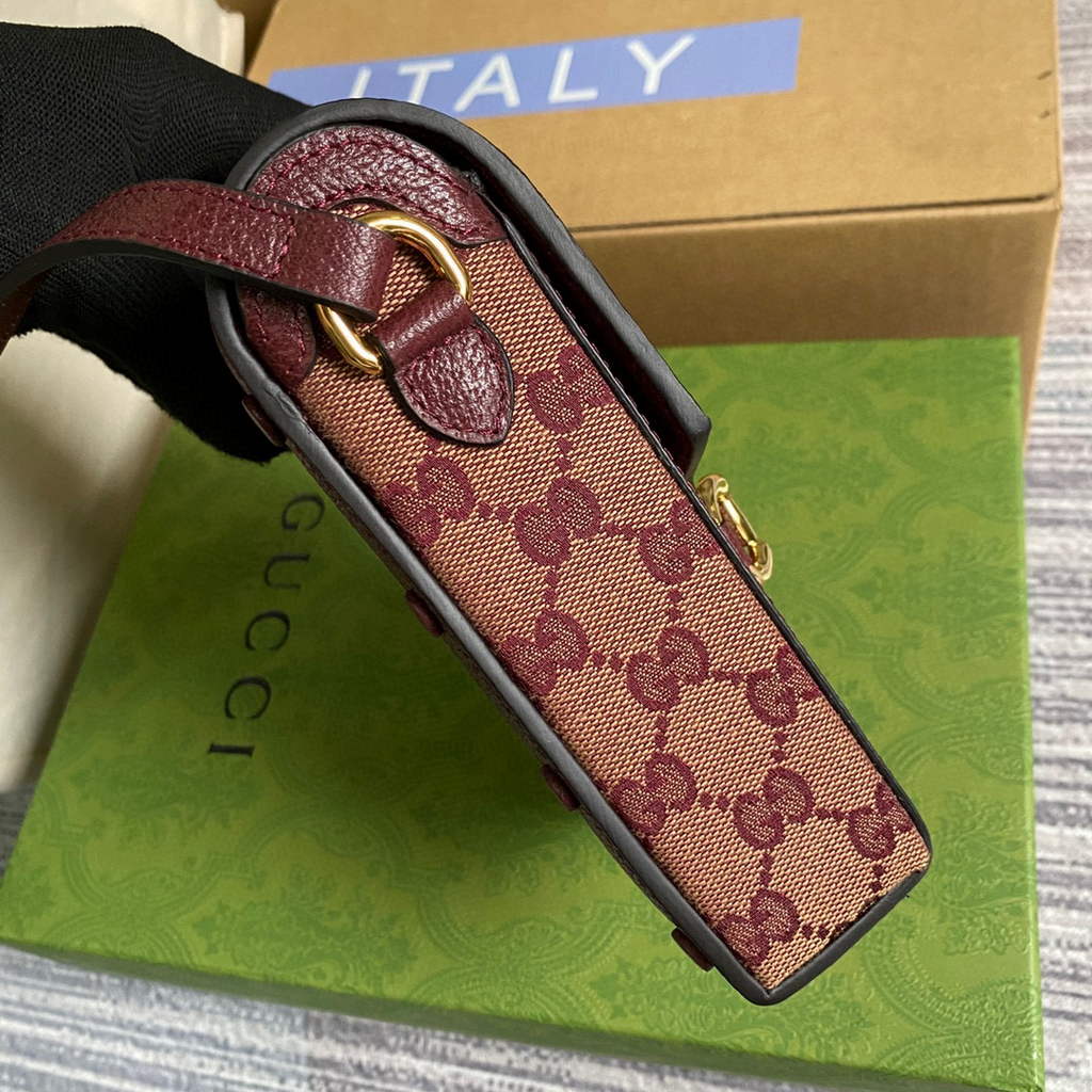 Gucci 625615 Gucci Horsebit 1955 Mini Bag Wine Red