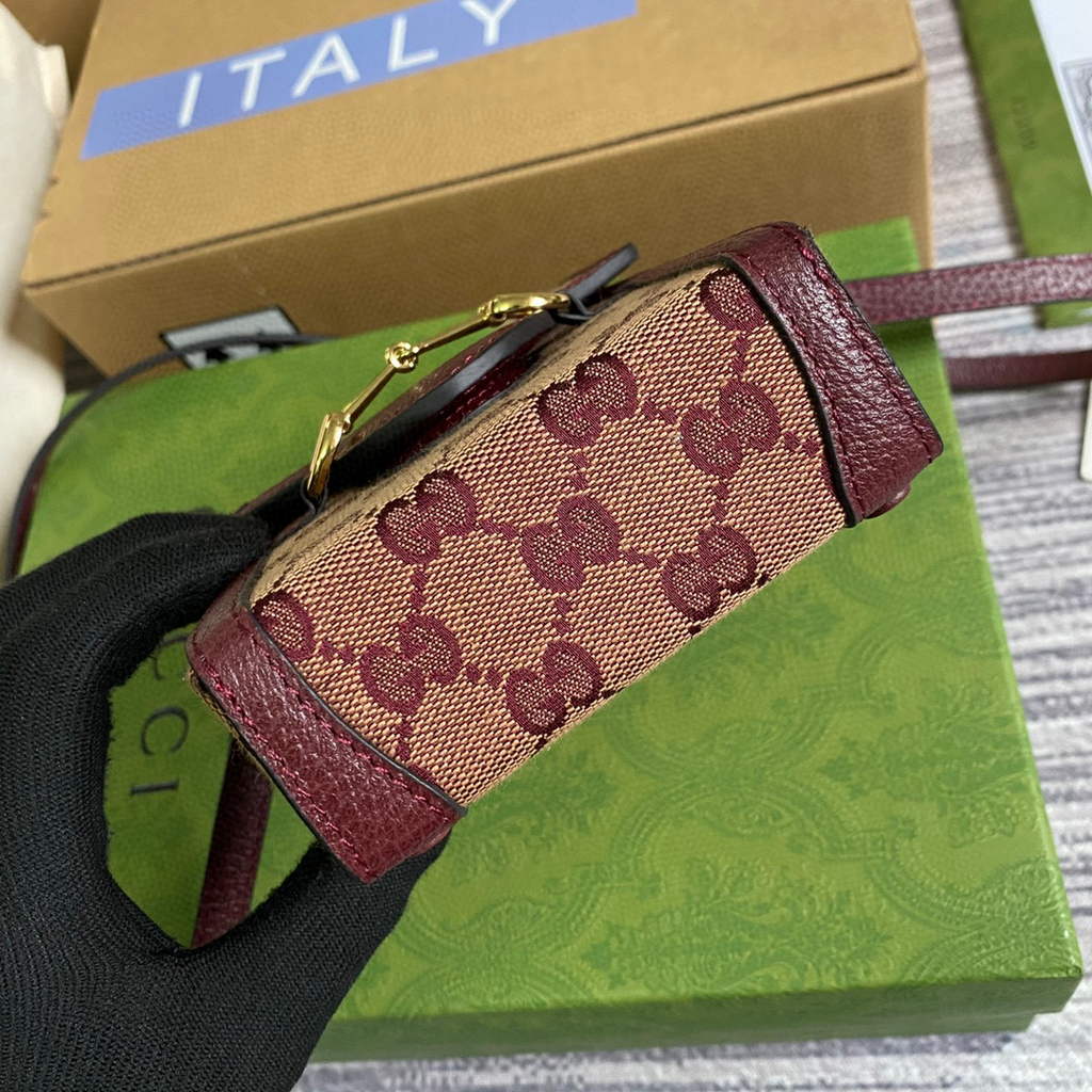 Gucci 625615 Gucci Horsebit 1955 Mini Bag Wine Red