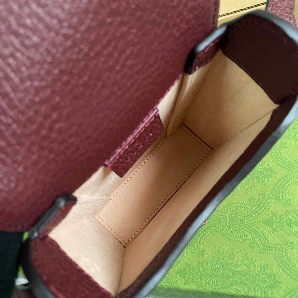Gucci 625615 Gucci Horsebit 1955 Mini Bag Wine Red